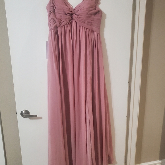 Azazie Bridesmaid Dress (Bassett), Size 10, Color Dusty Rose - Picture 2 of 7